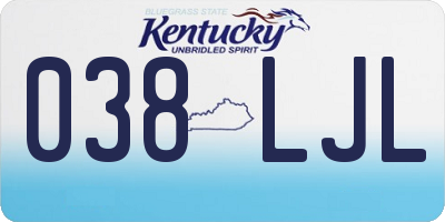 KY license plate 038LJL