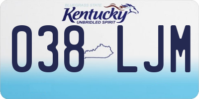 KY license plate 038LJM
