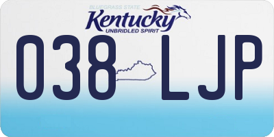 KY license plate 038LJP
