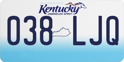 KY license plate 038LJQ