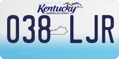 KY license plate 038LJR