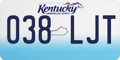 KY license plate 038LJT