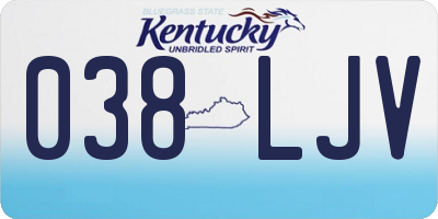 KY license plate 038LJV