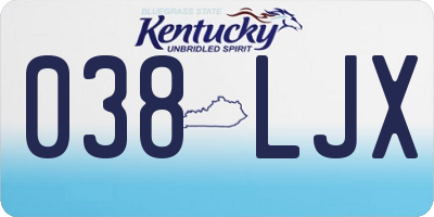 KY license plate 038LJX