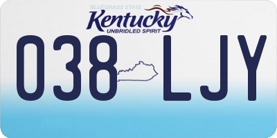 KY license plate 038LJY