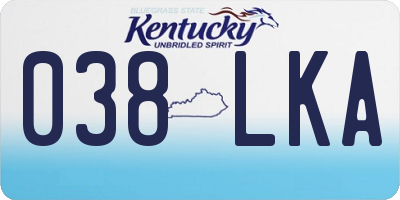 KY license plate 038LKA