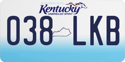 KY license plate 038LKB