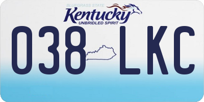 KY license plate 038LKC