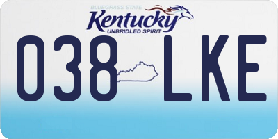 KY license plate 038LKE