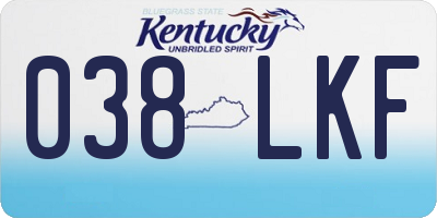 KY license plate 038LKF