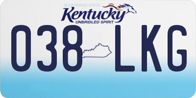 KY license plate 038LKG