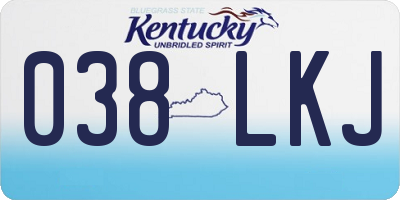KY license plate 038LKJ