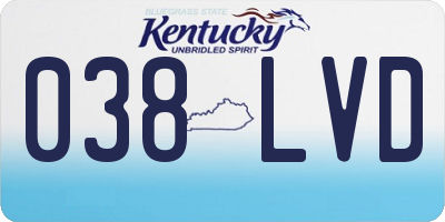 KY license plate 038LVD