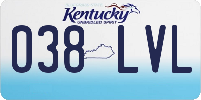 KY license plate 038LVL
