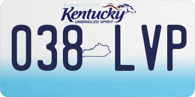 KY license plate 038LVP