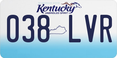 KY license plate 038LVR