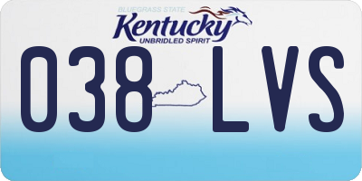 KY license plate 038LVS