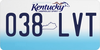 KY license plate 038LVT