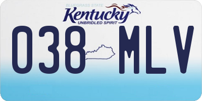 KY license plate 038MLV
