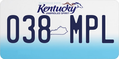 KY license plate 038MPL