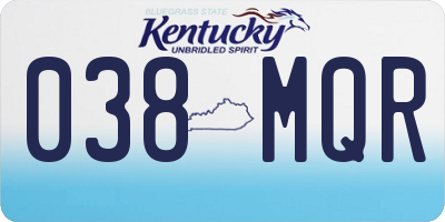 KY license plate 038MQR