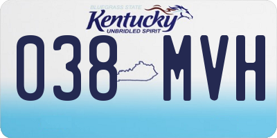 KY license plate 038MVH