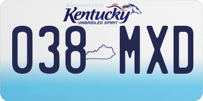 KY license plate 038MXD