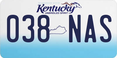 KY license plate 038NAS