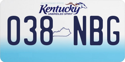 KY license plate 038NBG