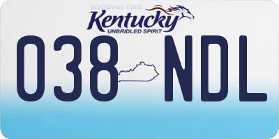 KY license plate 038NDL