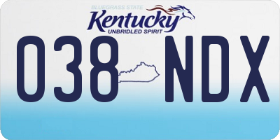 KY license plate 038NDX