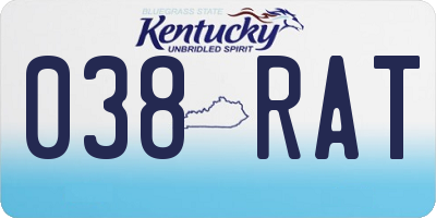 KY license plate 038RAT