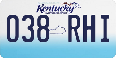 KY license plate 038RHI