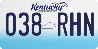 KY license plate 038RHN