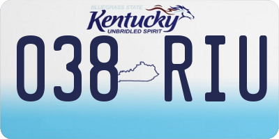 KY license plate 038RIU