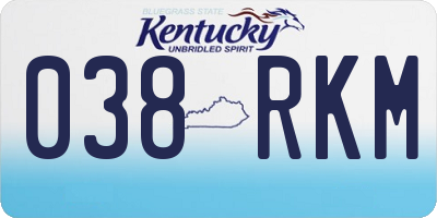 KY license plate 038RKM