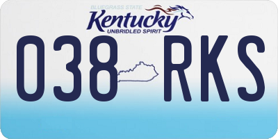 KY license plate 038RKS