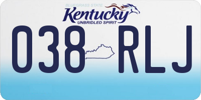 KY license plate 038RLJ