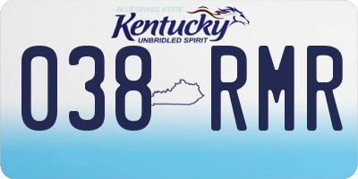 KY license plate 038RMR