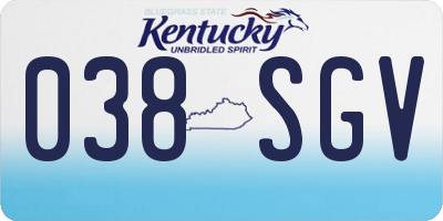KY license plate 038SGV