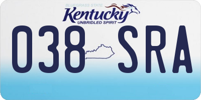 KY license plate 038SRA
