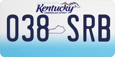 KY license plate 038SRB