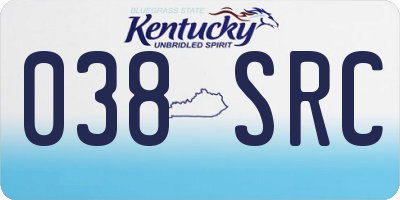 KY license plate 038SRC
