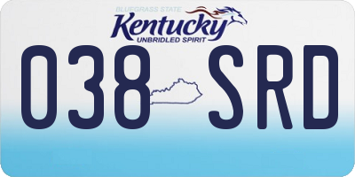 KY license plate 038SRD