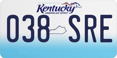 KY license plate 038SRE