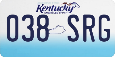 KY license plate 038SRG