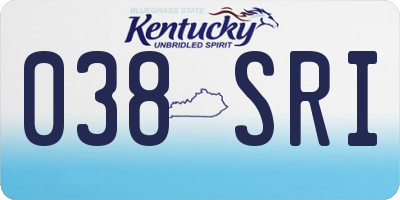 KY license plate 038SRI