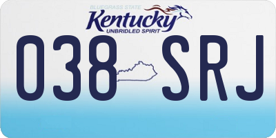 KY license plate 038SRJ