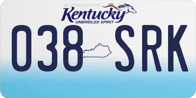 KY license plate 038SRK