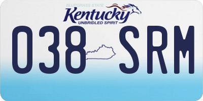 KY license plate 038SRM